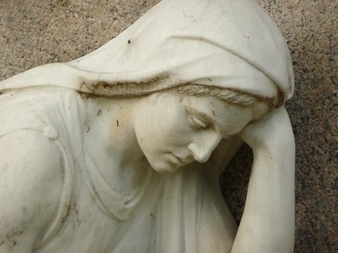 Sad Statue - Labelled Public Domain